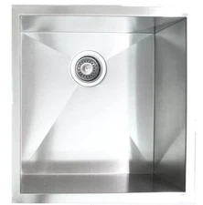 17" x 19" Stainless Steel 16 Gauge Handmade Zero Radius Kitchen / Bar Sink 