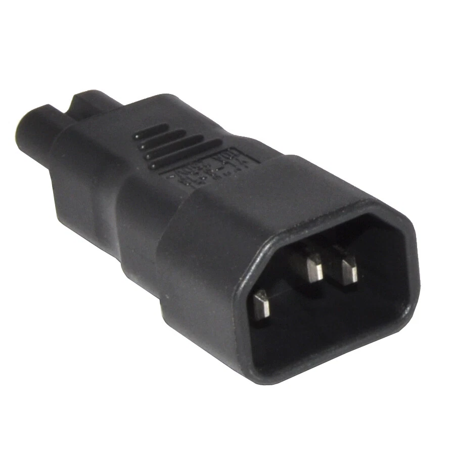 IEC C13/C14 to C7/C8 Kettle Lead to Fig Eight Figure 8 PC Laptop Cable Adapter - Image 2 of 3