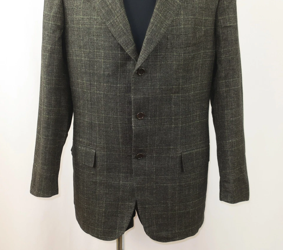 KITON NAPOLI MENS LINEN WOOL SILK BLAZER  size EU-50 UK-40 US-40 - Image 3 of 4