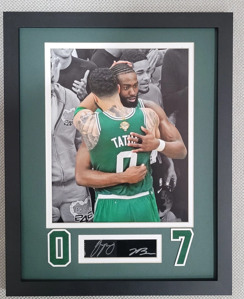 Foto facsímil Jayson Tatum & Jaylen Brown 8x10 grabado láser firma 11x14 Foto 3 de 3