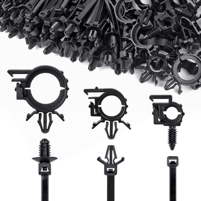 180Pcs Nylon Universal Cable Tie Buckle, Push Mount Cable Zip Tie with Car Wire