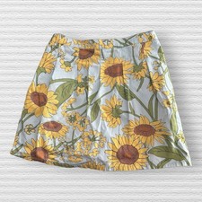 Gymboree Sunflower Fields Skort Girls 8 Vintage 2003 Yellow Floral Cotton Retro