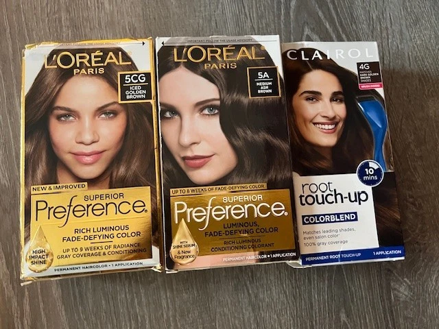 Loreal Preference 5CG and 5A Brown  Hair Color & Clairol  Root Touch UP LOT OF 3 - Image 2 of 3