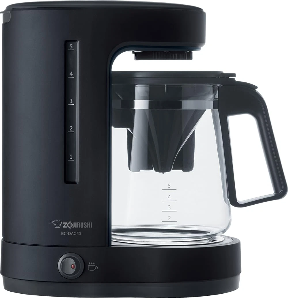 ZUTTO 5-Cup Coffee Maker, Black, PFAS-Free, Sleek Design
