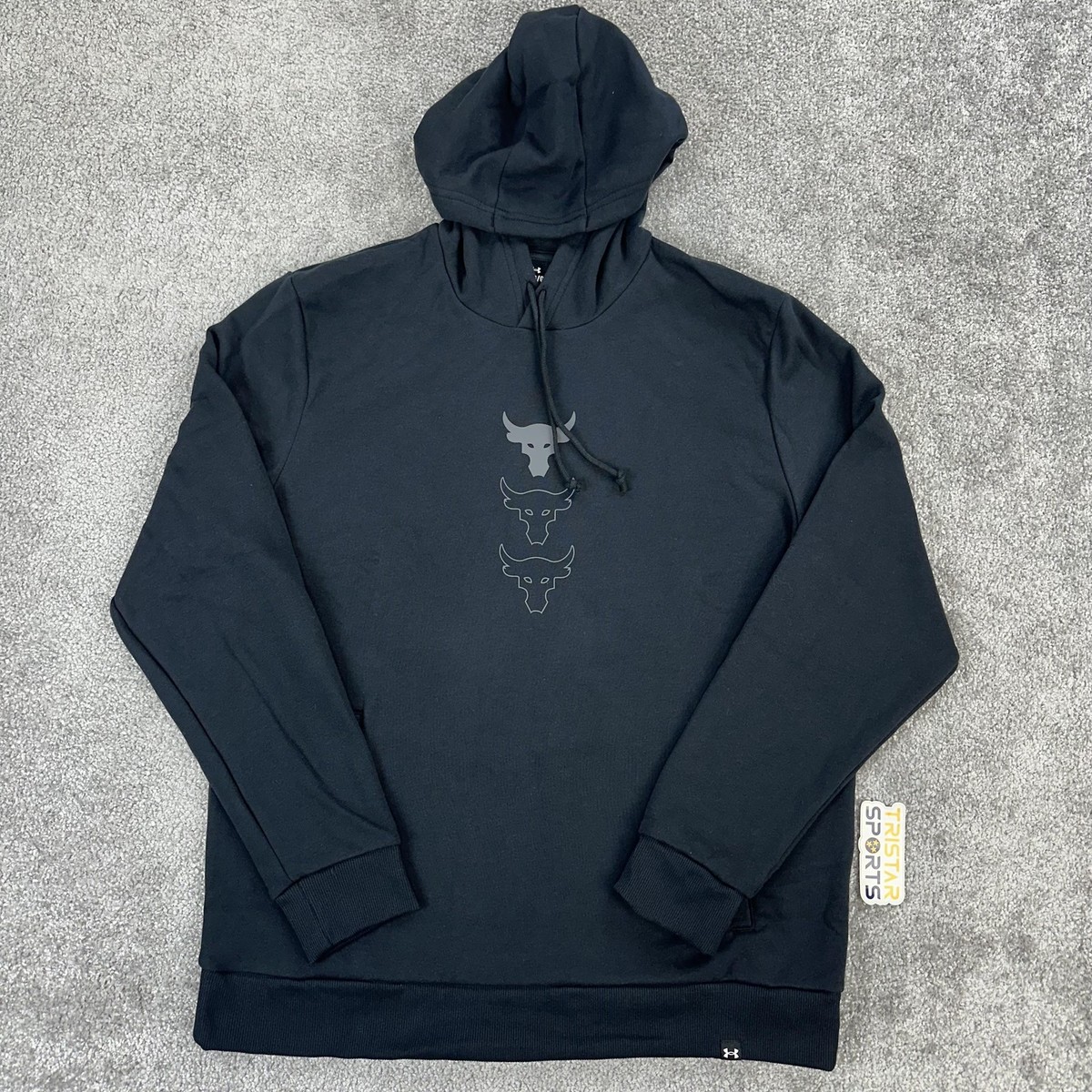 Under Armour Project Rock Rival Fleece Hoodie Mens Large Black