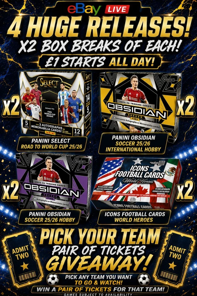 PICK YOUR TICKET GIVEAWAY! £1 STARTS ALL STREAM