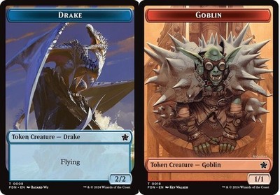 Drake // Goblin Doubled-Sided Token~8 // 18~NM~(FDN) - Foundations~MTG
