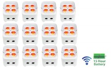 12 Rockville BEST PAR 50 White Battery Par Wash Lights w/Wireless DMX RGBWA UV