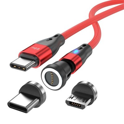 Magnetisches Ladekabel USB C auf USB Type C/Micro USB Magnetkabel PD 60W