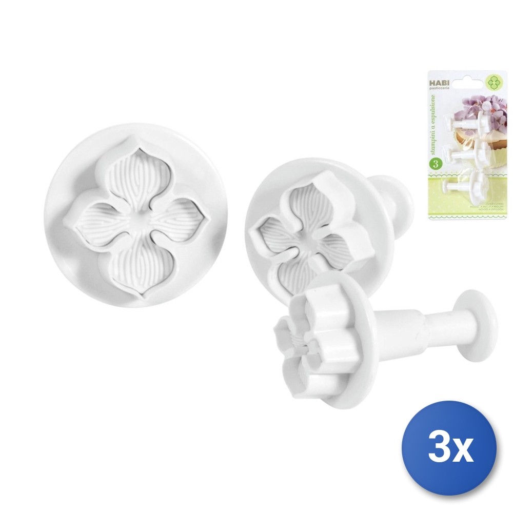 3X Packs 3 Flower ABS Molds Habi