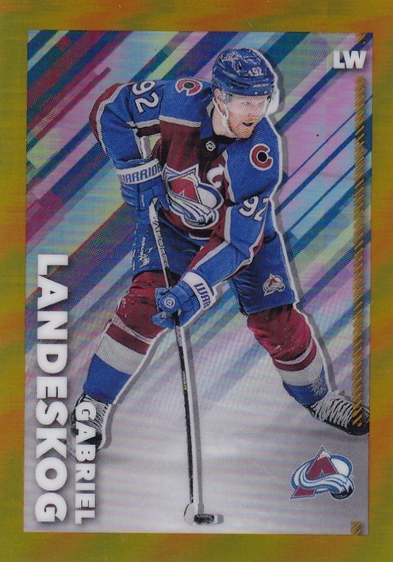 2022-23 Topps Chrome NHL Sticker Gold #126 Gabriel Landeskog /50