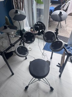 🥁Donner DED 70 NEW Electric Drum Set 4 Quiet Mesh Pads 2 Switch Pedal Gray