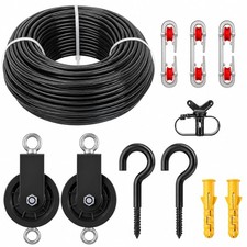 Heavy Duty 150ft Outdoor Clothesline Kit with Pulley Heavy Duty Clothesline