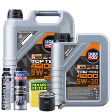 Motoröl 5W30 LIQUI MOLY 6L+MANN Ölfilter+Spülung+Cera Tec+Ölablassschraube