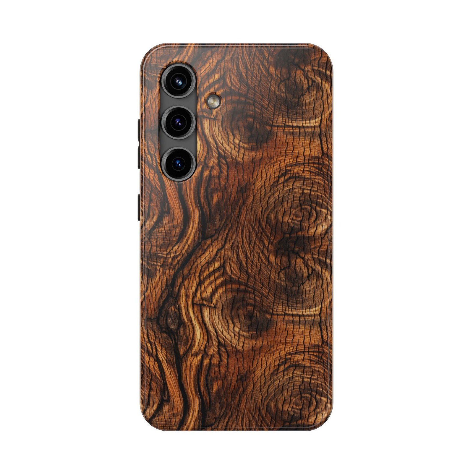 Realistic Medium Dark Stain Wood Grain Phone Case