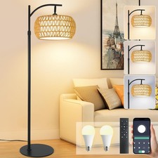 Floor Lamp with Shade   12W Bright Dimmable LED Bulb, Remote Control 3 Color