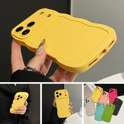 For iPhone 17 Pro Max 17e Air 16 15 14 13 12 11 Wavy Frame TPU Shockproof Case