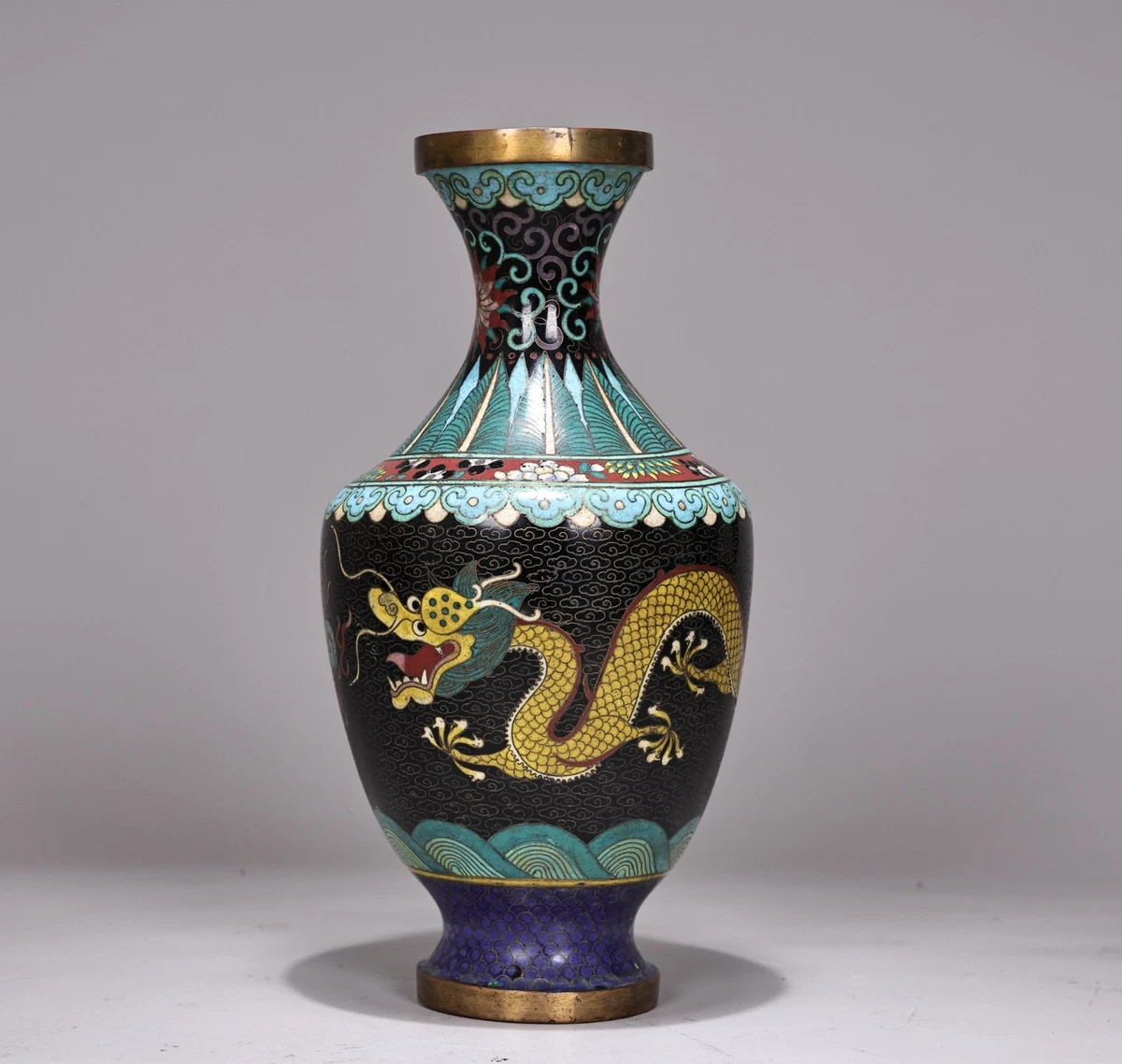 亚洲古董景泰蓝龙在中国古董花瓶| eBay