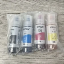 Genuine Epson 522 Ink Bottles 4 Pack for ET-2720 ET-2800 ET-2803 ET-4700 ET-4800