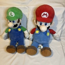 Nintendo Super Mario and Luigi plush toys.