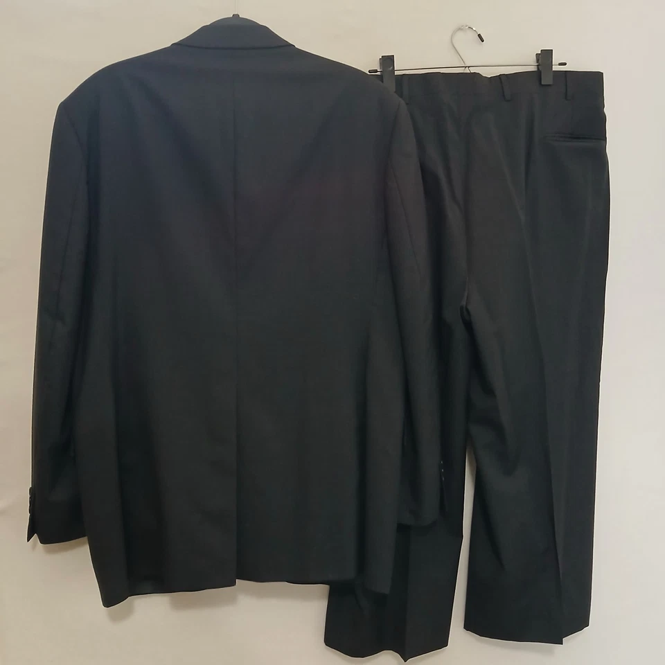 Geoffrey Beene 46R Black Stripe Wool Mens Jacket Pants Suit #659 - Image 4 of 4