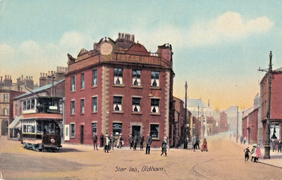 FLB vor 1919 Postkarte, The Star Inn, Oldham, Lancashire
