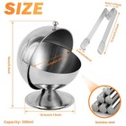 Sugar Bowl with Roll Top Stainless Steel Spherical Candy Bowl Silver Sugar Crydu