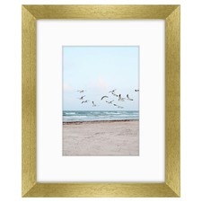 Frametory 8x10 Gold Picture Frame for 5x7 Photo with Mat or 8x10 Without Mat