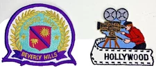 Hollywood and Beverly Hills- Rodeo-Drive embroidered Colorful -patches- Pair