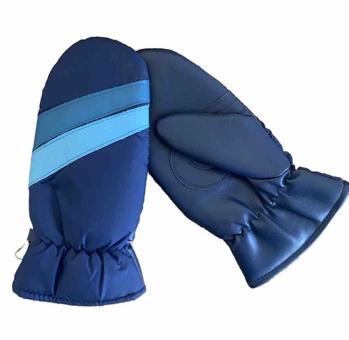 Vintage 70s/80s Blue Stripe Ski Winter Mittens Men's One Size - Picture 5 of 5