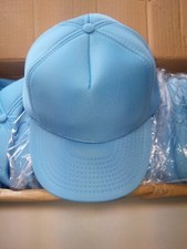 Venta al por mayor Lote 24 Lt Azul Ajustable Snap Back Camionero Gorra de Béisbol En Blanco Esponjosa