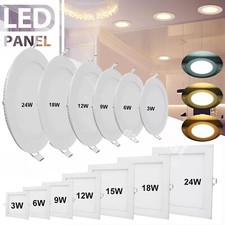 LED Panel Einbaustrahler Einbauleuchte Deckenleuchte flach rund eckig ultraslim