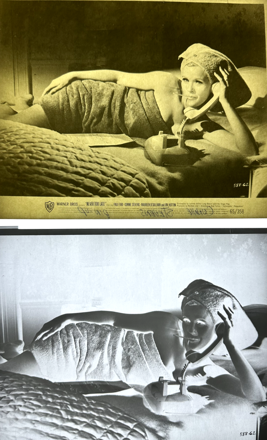 KC9081 CONNIE STEVENS Vintage 8"x 10" Photo + Negative "NEVER TOO LATE