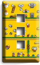RETRO SUPER MARIO LEVELS LIGHT SWITCH OUTLET WALL PLATE HERD GAME ROOM ART DECOR