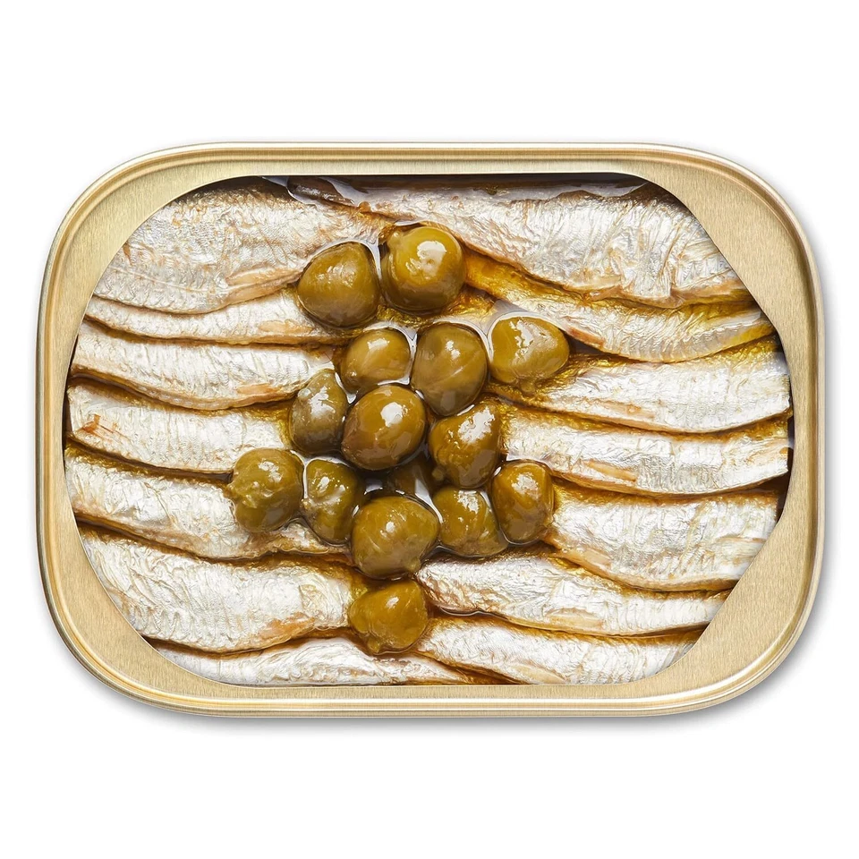 Sardinas King Oscar Brisling en Aceite de Oliva Virgen Extra Vinagre Blanco Alcaparras Foto 3 de 4