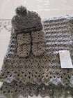 Handmade Crochet  Gray Color  Baby Blanket Set - Hat. 32" x 35" L. Newborn-2Yrs — photo 5