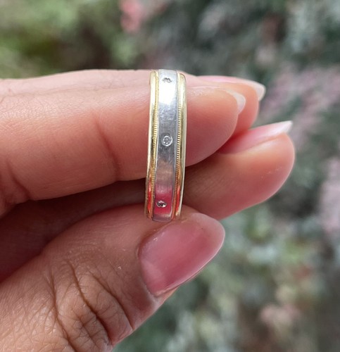 18k Plat Diana Wedding Band Real Diamonds
