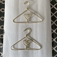 American Girl 18" Doll Samantha First Edition Trunk Gold Heart Hanger PAIR EUC