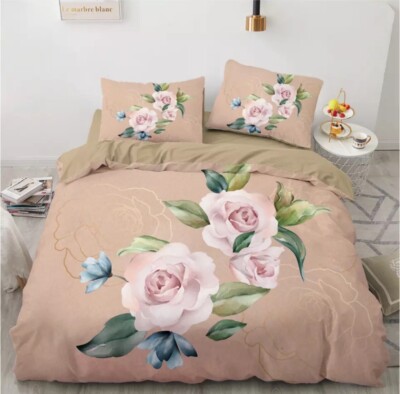 Flower Design 3 Piece Duvet Set