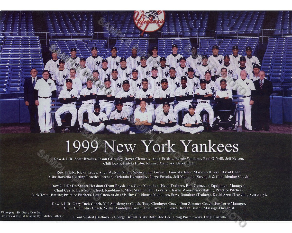 1999 NEW YORK YANKEES BASEBALL WORLD SERIES CHAMPIONS 8X10 TEAM