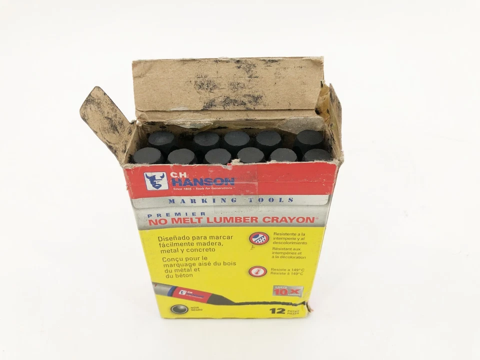 Lot of 23 New CH Hanson 10384 No-Melt Lumber Crayons Black - Image 2 of 4