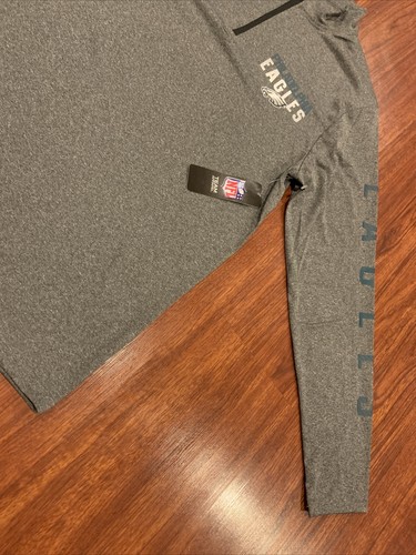 NFL Men’s Philadelphia Eagles Gray 1/4 Quarter Zip Jacket Pullover Medium M - Picture 2 of 6