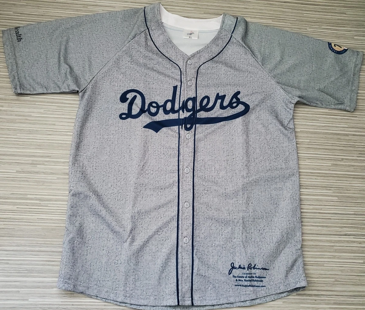 Jackie Robinson Brooklyn Dodgers Baseball SGA Replica Jersey Gray Size XL  Xlg