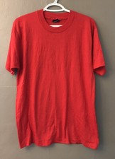 VTG Screen Stars Best Blank Red T Shirt 50/50 USA Made Tag L - Single Stitch