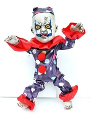 Life Size Clown Halloween Baby Props Posable Non-animated Evil Baby with Hat