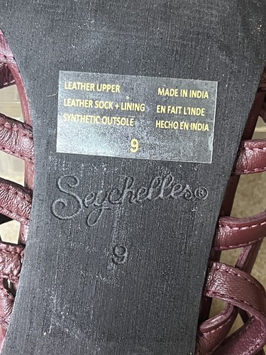 Seychellen Damen Größe 9 Kreuz Sandale Leder burgundisch tiefrot $ 139 - Bild 8 von 10