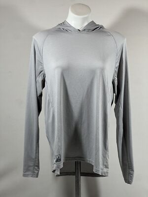 HUK Hoodie Mens Small Gray Lightweight Quick Dry Long Sleeve Pullover