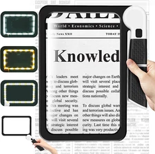 7.3 * 4.4" Page 5X Magnifying Glass for Reading, Large Folding Lighted Magnifier