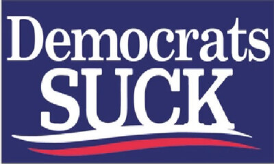 DEMOCRATS SUCKS FJB BIDEN SUCKS BLUE Vinyl Decal Bumper
