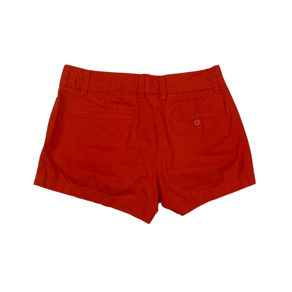 J. Pantalones cortos chinos Crew 3" para mujer talla 6 naranja tiro medio sarga Foto 2 de 4